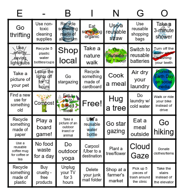 Earth Month BINGO Card