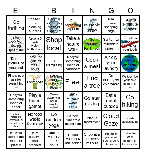 Earth Month BINGO Card