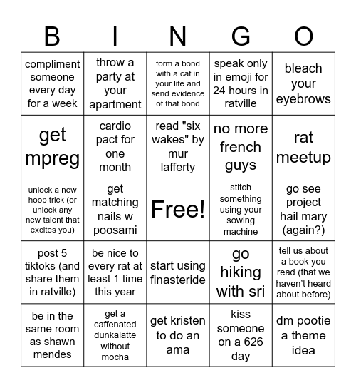 Ben Bingo Card