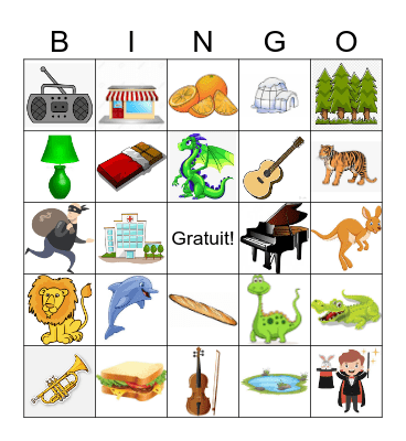 Vrais amis - Cognates! (& false too!) Bingo Card