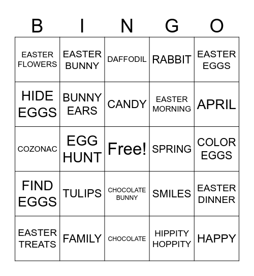 Easter Bingo - for CX Bingo Card