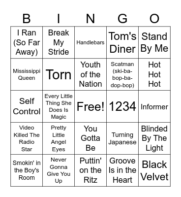 1 Hit Wonders Round 4 Bingo Card