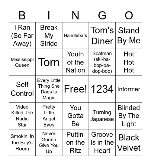 1 Hit Wonders Round 4 Bingo Card