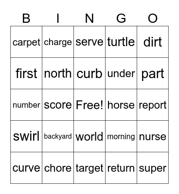 UFLI R-Controlled Bingo Card