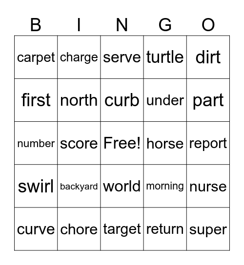 UFLI R-Controlled Bingo Card