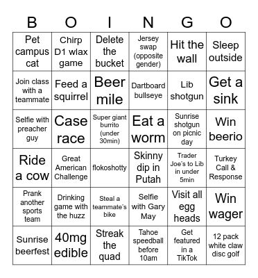 BOINGO Bingo Card