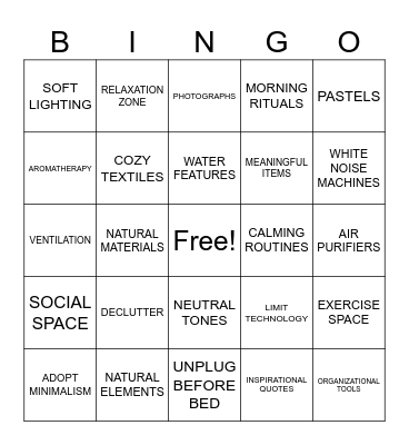 ENVIRONMENT Bingo Card