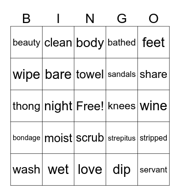 Maundy Thursday Bingo Card