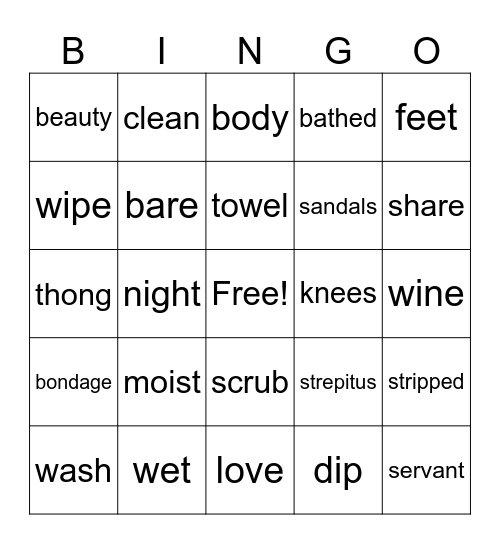 Maundy Thursday Bingo Card