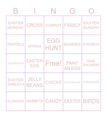EASTER BINGO Card