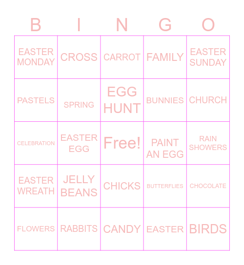 EASTER BINGO Card