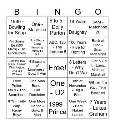 NUMB3RS Bingo Card