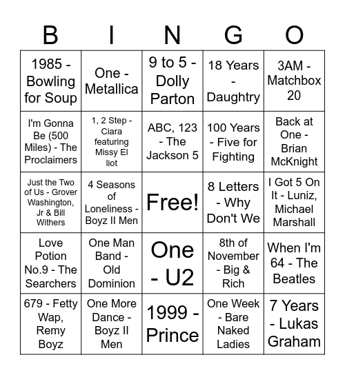 NUMB3RS Bingo Card