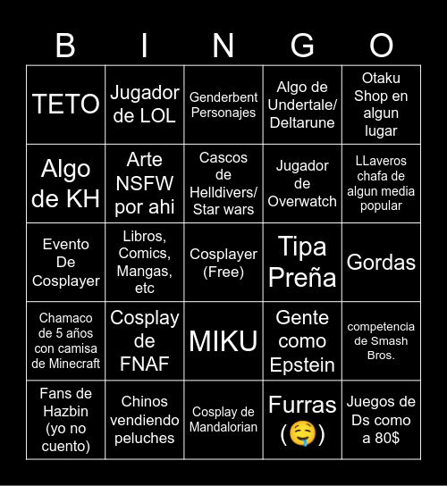 PRComicCon2026 Bingo Card