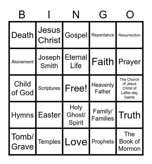 April 2026 LDS General Conference BINGO Card