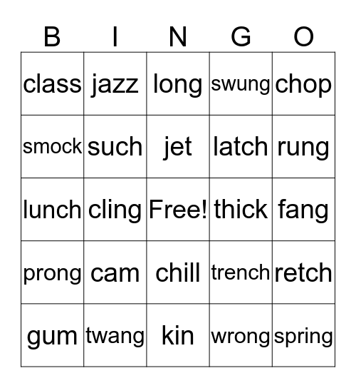 Inky Stinky Bingo Card