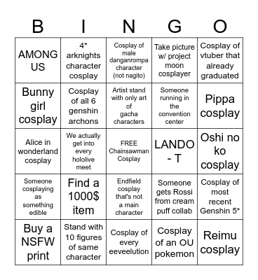 Beprest Bingo Card
