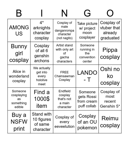 Beprest Bingo Card