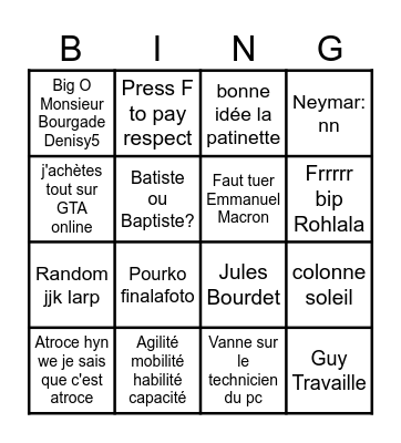 SI Bingo Card