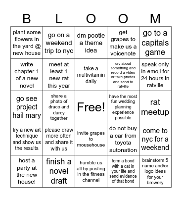 blu touch grass Bingo Card