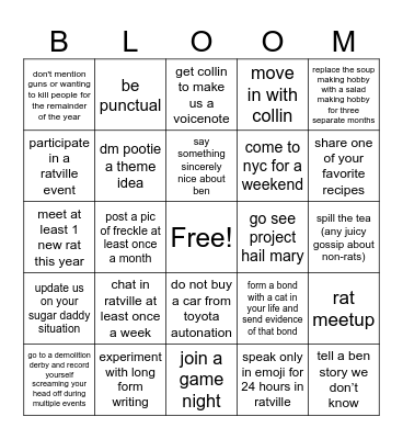 dakota touch grass Bingo Card