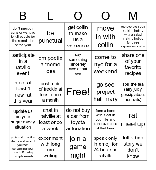 dakota touch grass Bingo Card