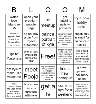 katie touch grass Bingo Card