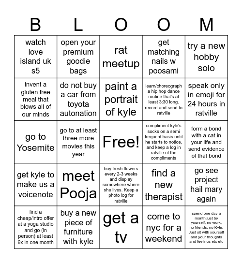 katie touch grass Bingo Card