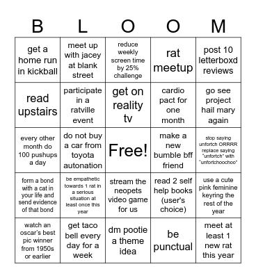 lucas touch grass Bingo Card
