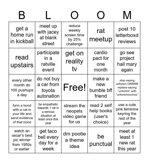 lucas touch grass Bingo Card
