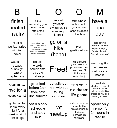 pooja touch grass Bingo Card
