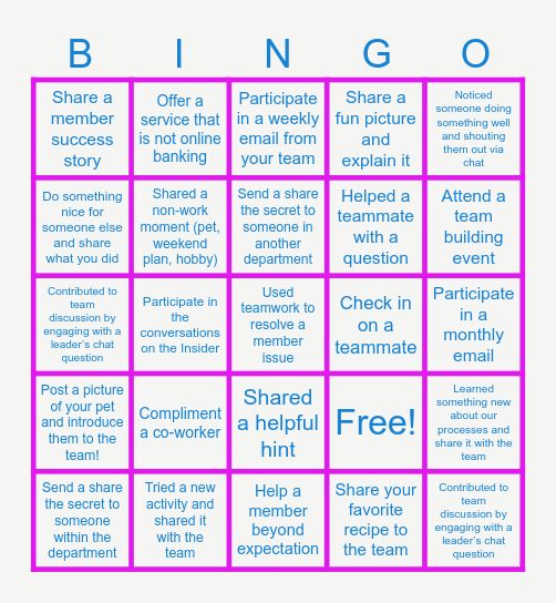 Remote but Connected <3 Bingo Card
