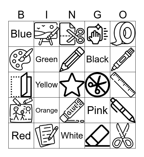 Art & Craft Actions Bingo Card