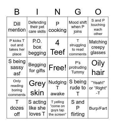 Dream Team Live Bingo Card