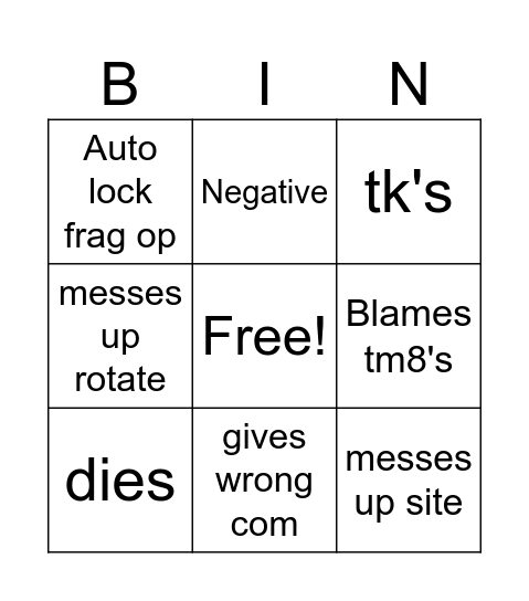 Landyn bingo Card