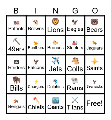 CINCO Bingo Card