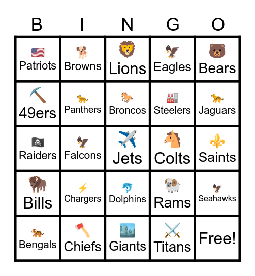 CINCO Bingo Card