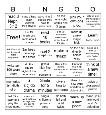 For Fun Bingo Card