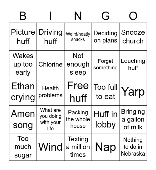 Scottsbluff Bingo Card