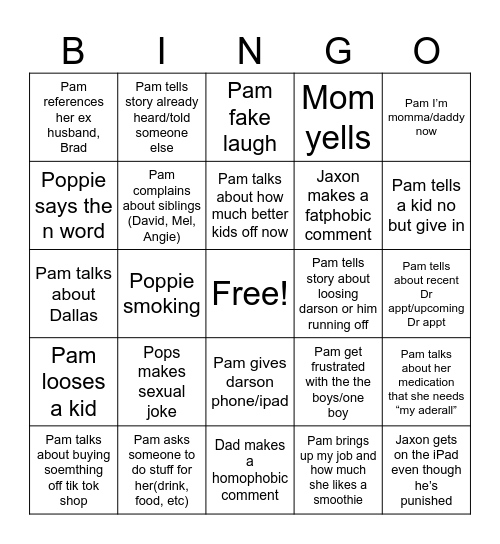 Good Friday Bingo Card