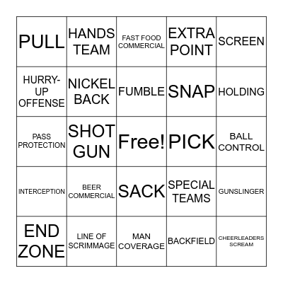 ITEM PROCESSING SUPER BOWL FUN DAY Bingo Card