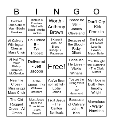Easter Gospel Bingo Card