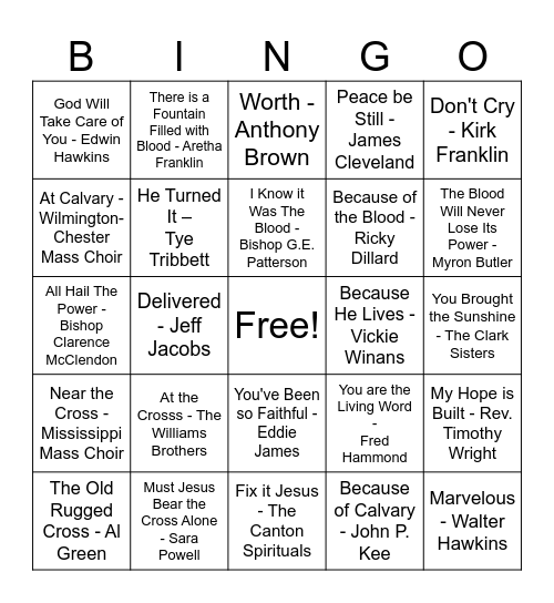 Easter Gospel Bingo Card