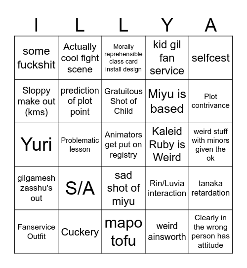 prisma illya bingo Card