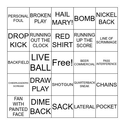 ITEM PROCESSING SUPER BOWL FUN DAY Bingo Card