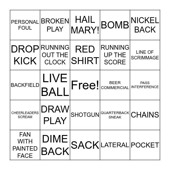 ITEM PROCESSING SUPER BOWL FUN DAY Bingo Card