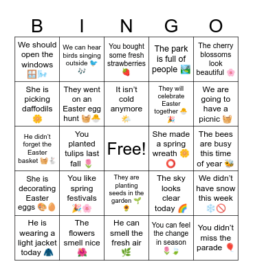 B20 L4 Tag question statements Bingo Card
