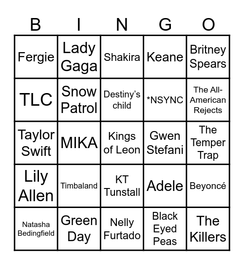🤪2000-tallet💅 Bingo Card