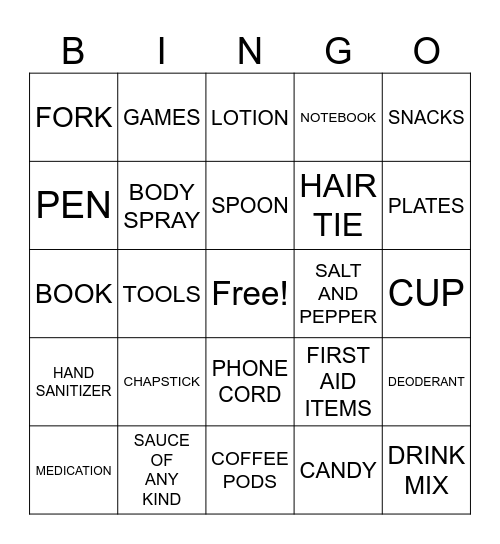 WHAT'S IN YOUR CUBBY? Bingo Card