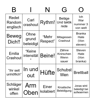Branka camp Bingo Card